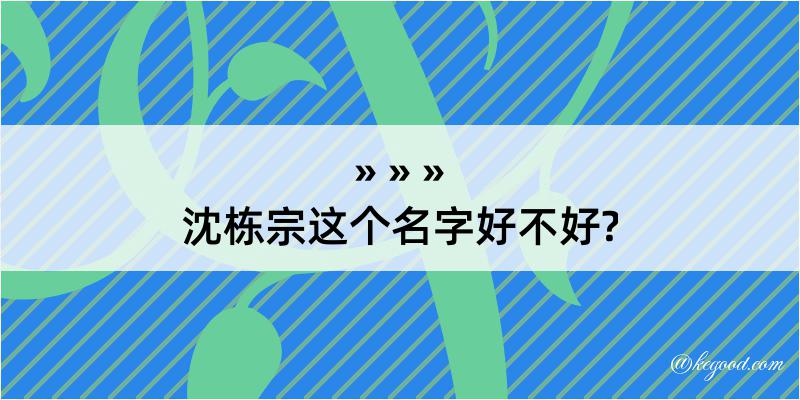 沈栋宗这个名字好不好?