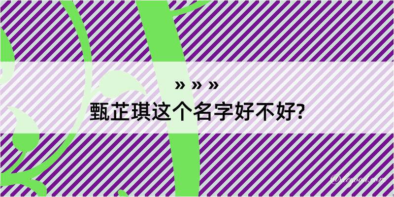 甄芷琪这个名字好不好?