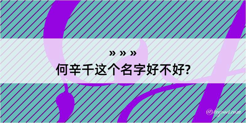 何辛千这个名字好不好?