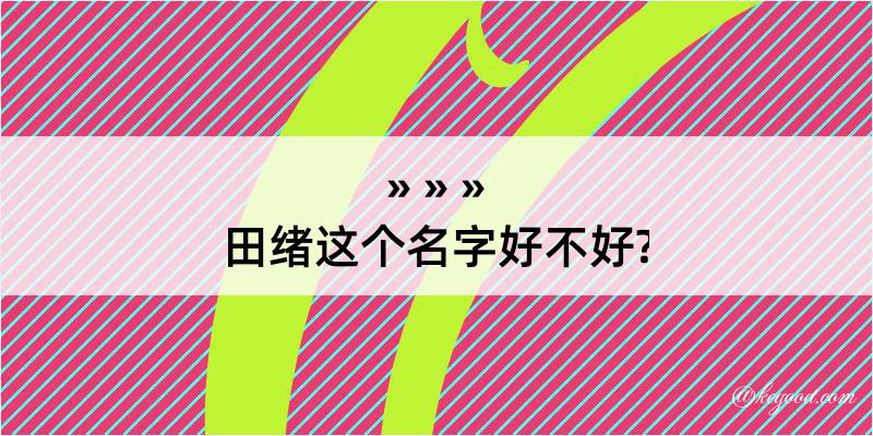 田绪这个名字好不好?