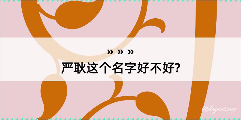 严耿这个名字好不好?