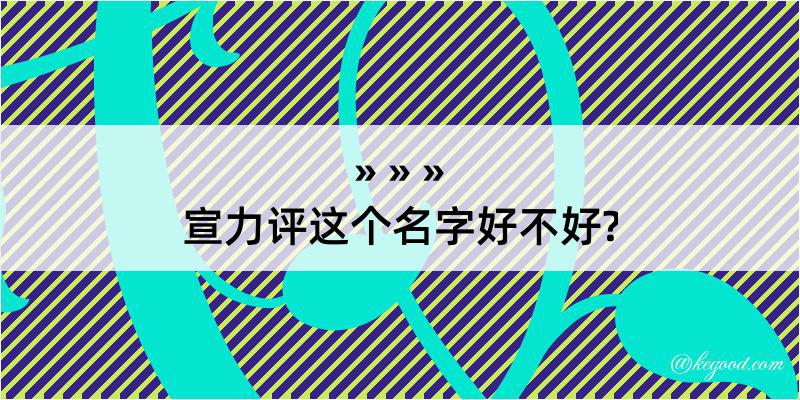 宣力评这个名字好不好?