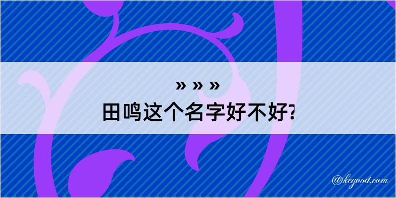 田鸣这个名字好不好?