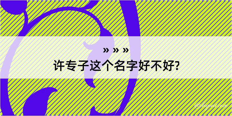 许专子这个名字好不好?