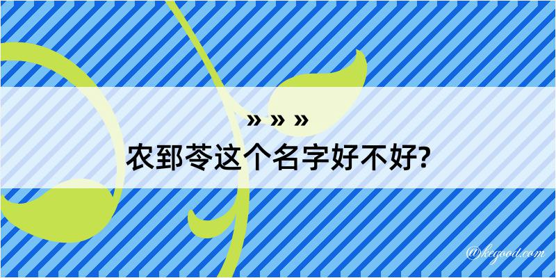 农郅苓这个名字好不好?