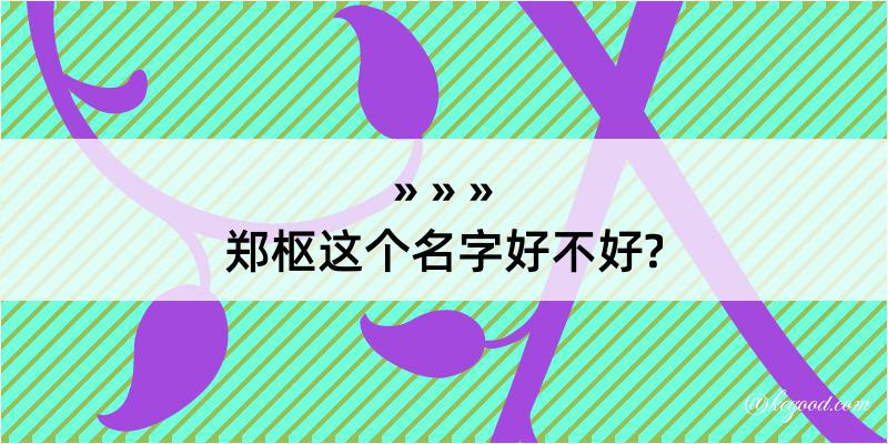 郑枢这个名字好不好?