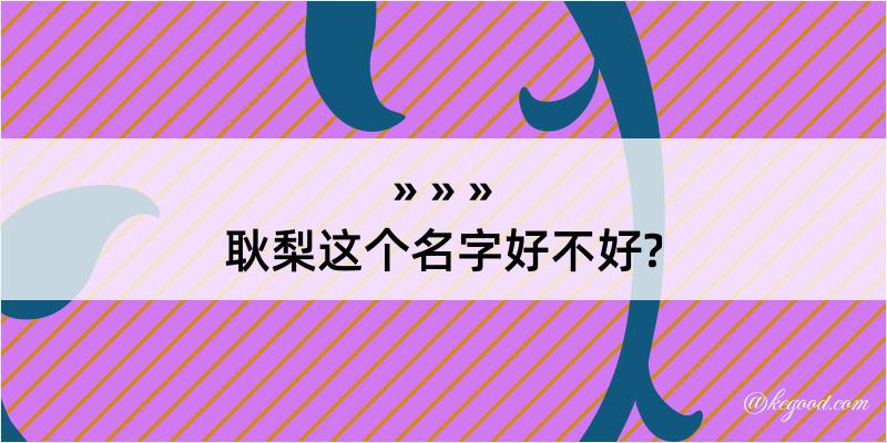 耿梨这个名字好不好?