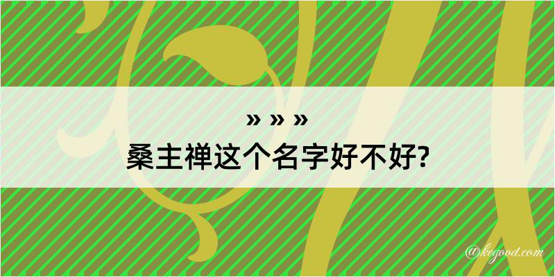 桑主禅这个名字好不好?