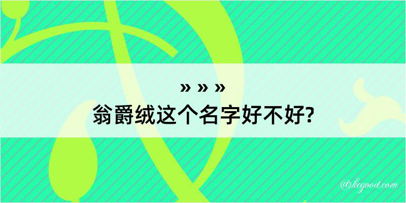 翁爵绒这个名字好不好?