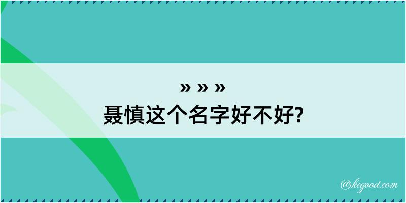 聂慎这个名字好不好?