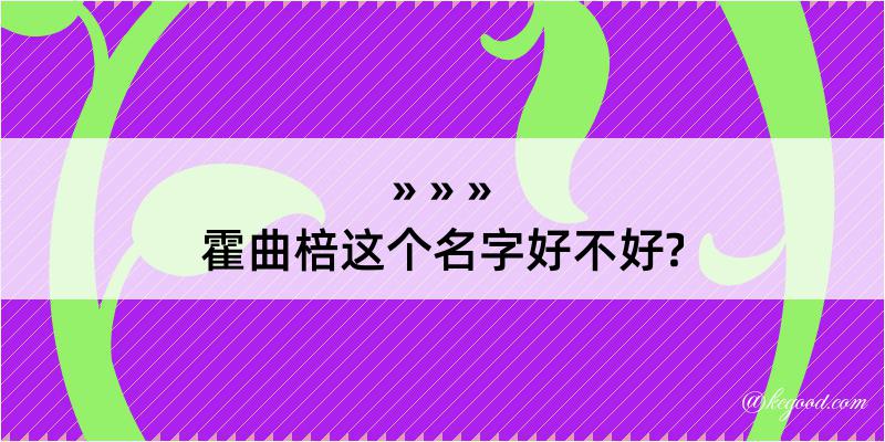 霍曲棓这个名字好不好?