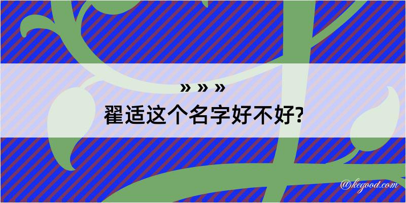 翟适这个名字好不好?