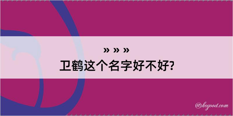 卫鹤这个名字好不好?