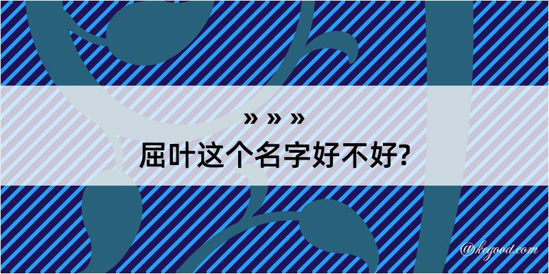 屈叶这个名字好不好?