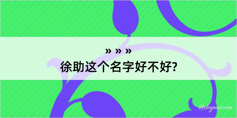 徐助这个名字好不好?