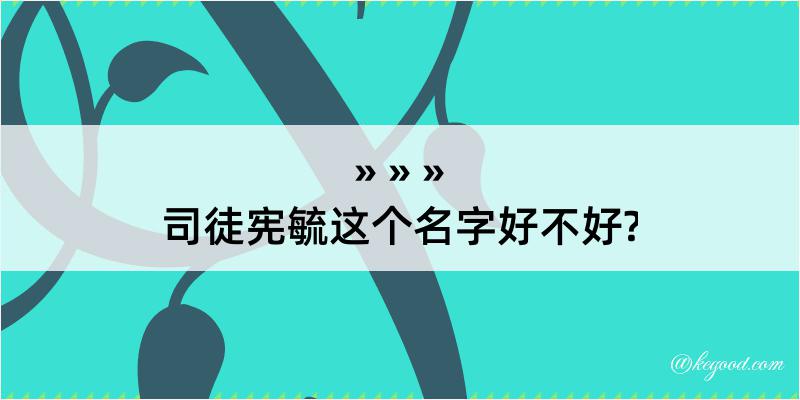 司徒宪毓这个名字好不好?