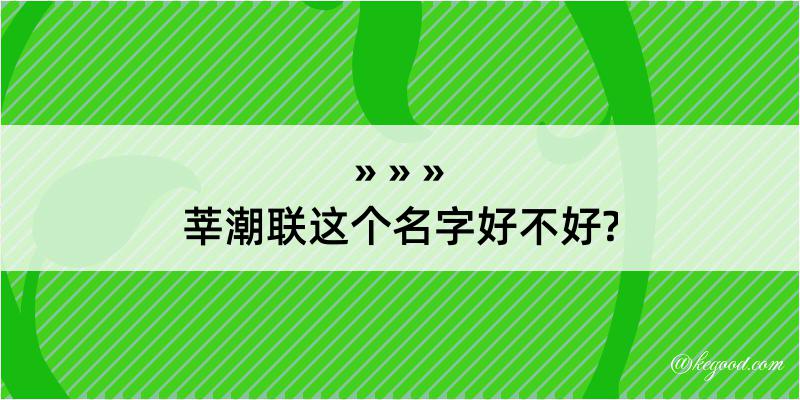 莘潮联这个名字好不好?