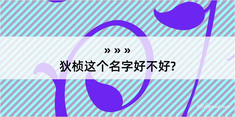 狄桢这个名字好不好?