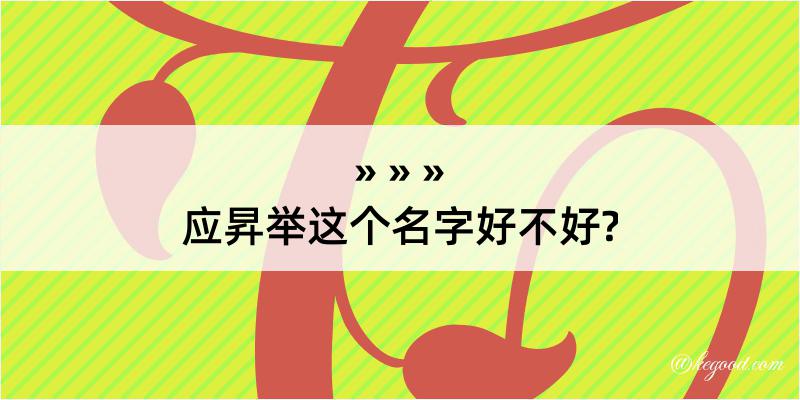 应昇举这个名字好不好?