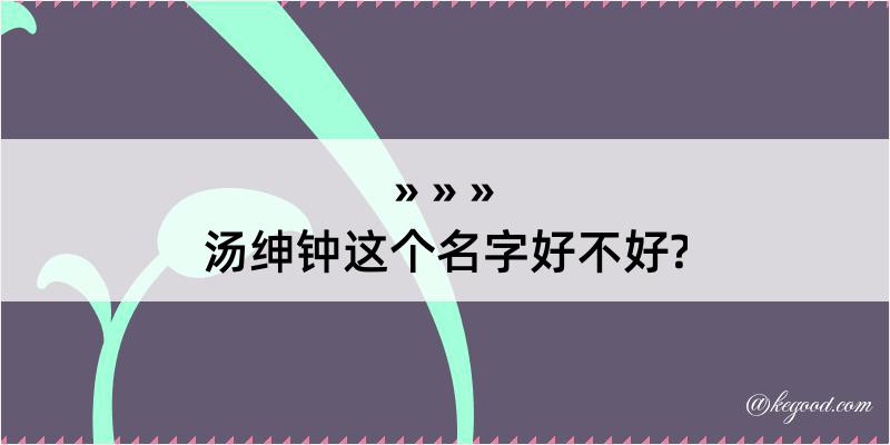 汤绅钟这个名字好不好?