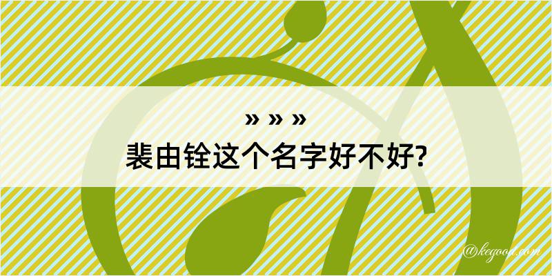 裴由铨这个名字好不好?