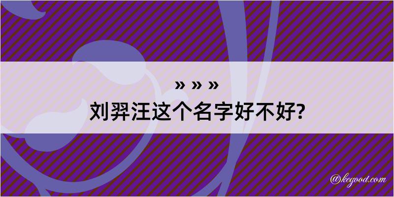 刘羿汪这个名字好不好?