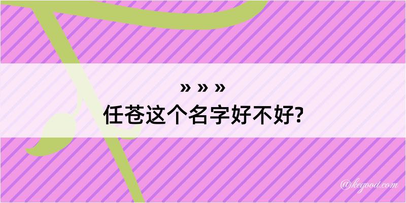 任苍这个名字好不好?