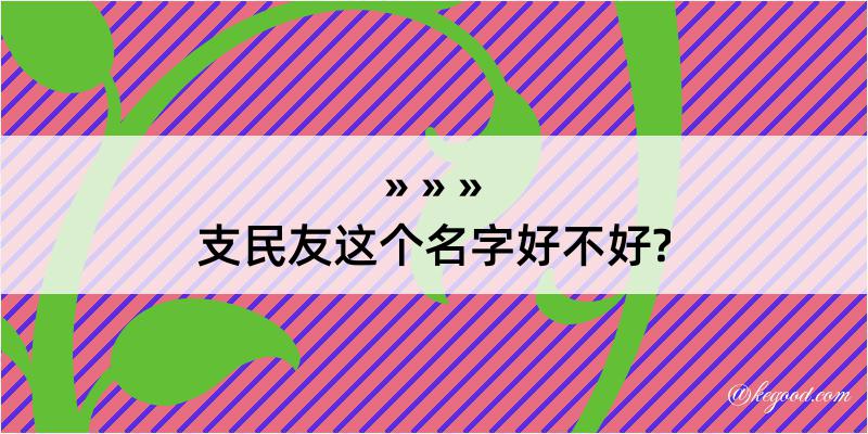 支民友这个名字好不好?