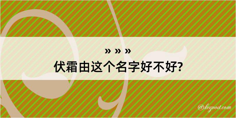 伏霜由这个名字好不好?