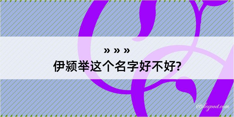 伊颍举这个名字好不好?