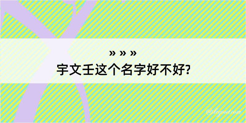 宇文壬这个名字好不好?