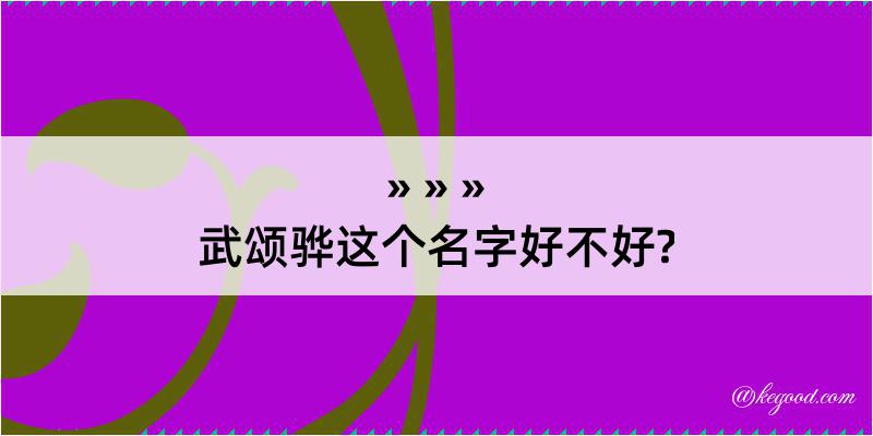 武颂骅这个名字好不好?