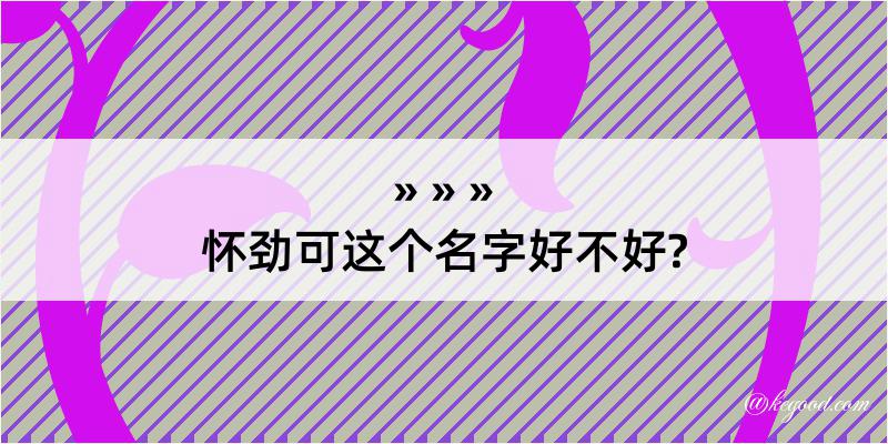 怀劲可这个名字好不好?