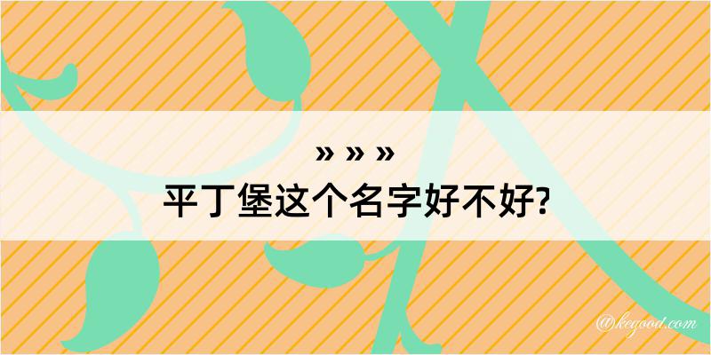 平丁堡这个名字好不好?