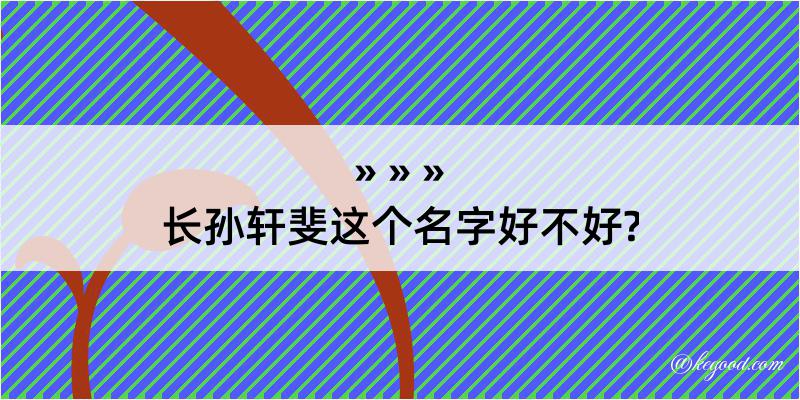 长孙轩斐这个名字好不好?