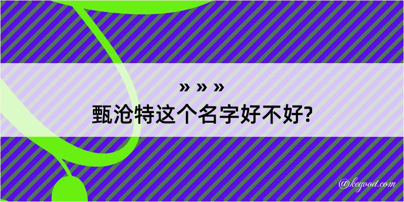 甄沧特这个名字好不好?