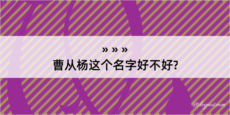 曹从杨这个名字好不好?