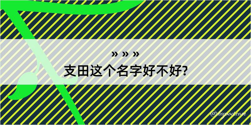 支田这个名字好不好?