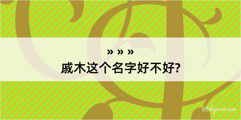 戚木这个名字好不好?