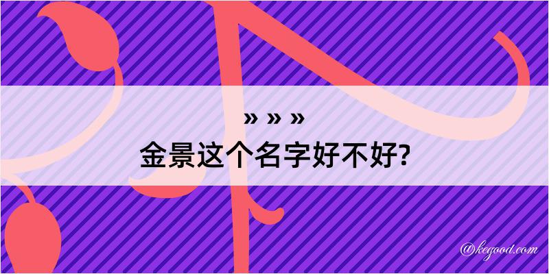 金景这个名字好不好?