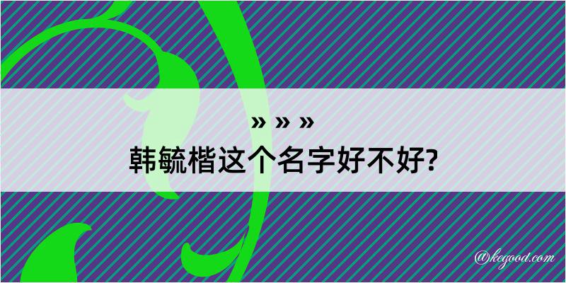 韩毓楷这个名字好不好?