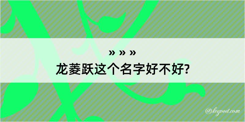 龙菱跃这个名字好不好?