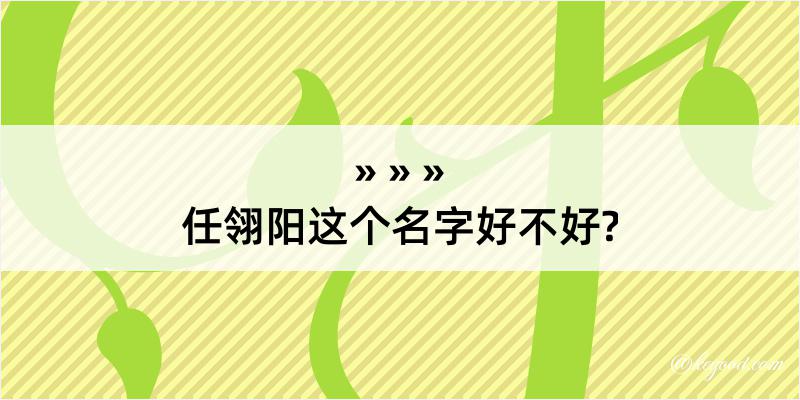 任翎阳这个名字好不好?