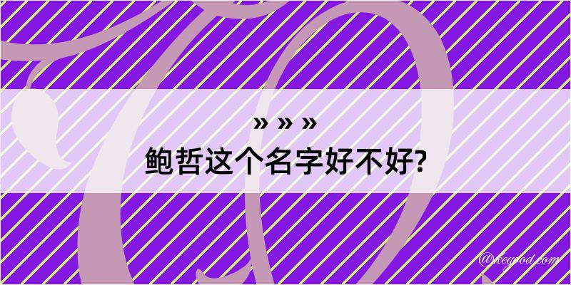 鲍哲这个名字好不好?