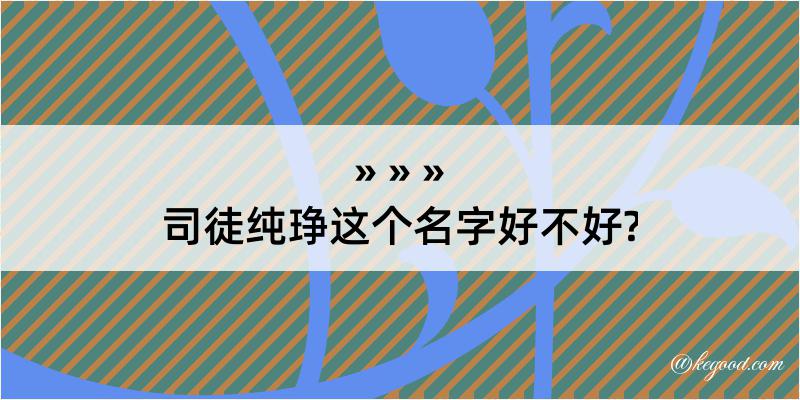 司徒纯琤这个名字好不好?