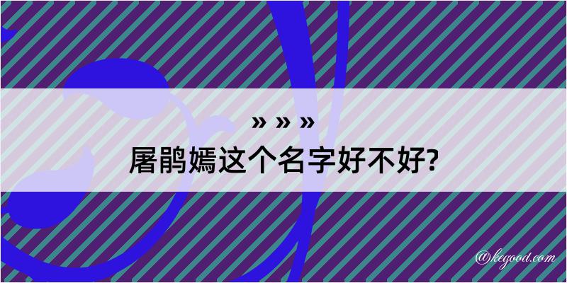 屠鹃嫣这个名字好不好?