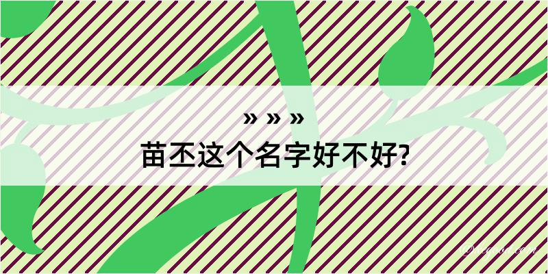 苗丕这个名字好不好?