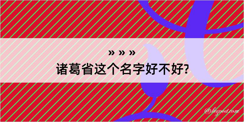 诸葛省这个名字好不好?