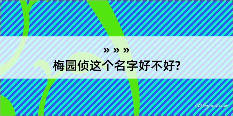 梅园侦这个名字好不好?