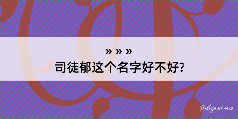 司徒郁这个名字好不好?